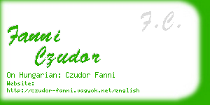 fanni czudor business card